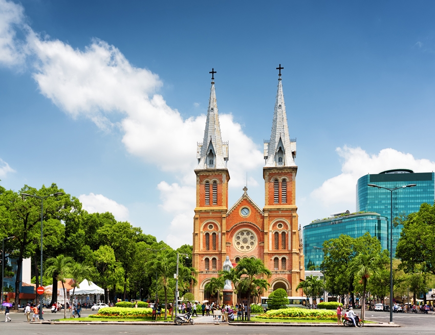 Saigon Notre-Dame Cathedral Basilica in Ho Chi Minh, Vietnam